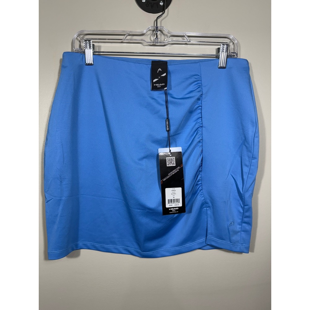 NWT HEAD Golf Skort Angela Blue Bell Ruched Women's Size M Athletic Mini Skirt
